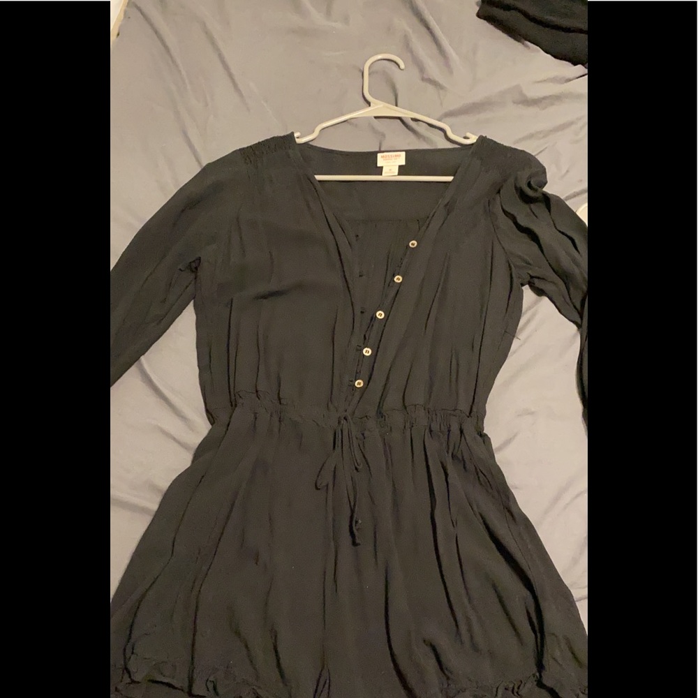 Black button up romper